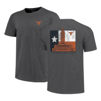 Thumbnail for Texas Longhorns State Flag Building Grey Tshirt