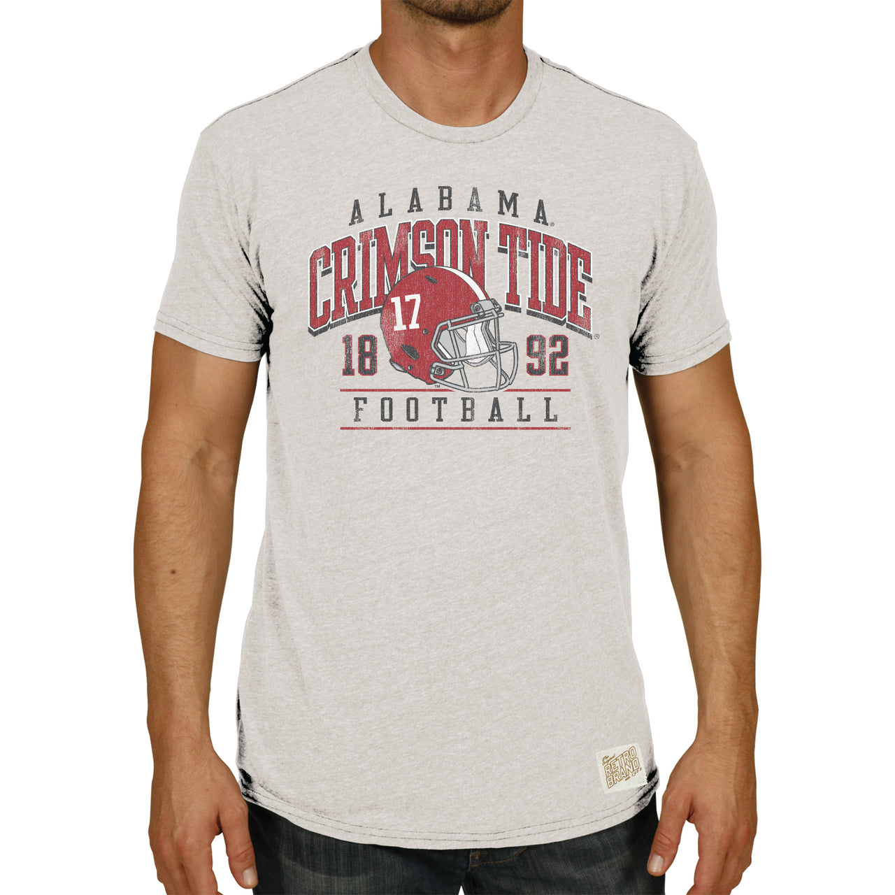 Alabama Crimson Tide Helmet Light Grey Vintage Tshirt