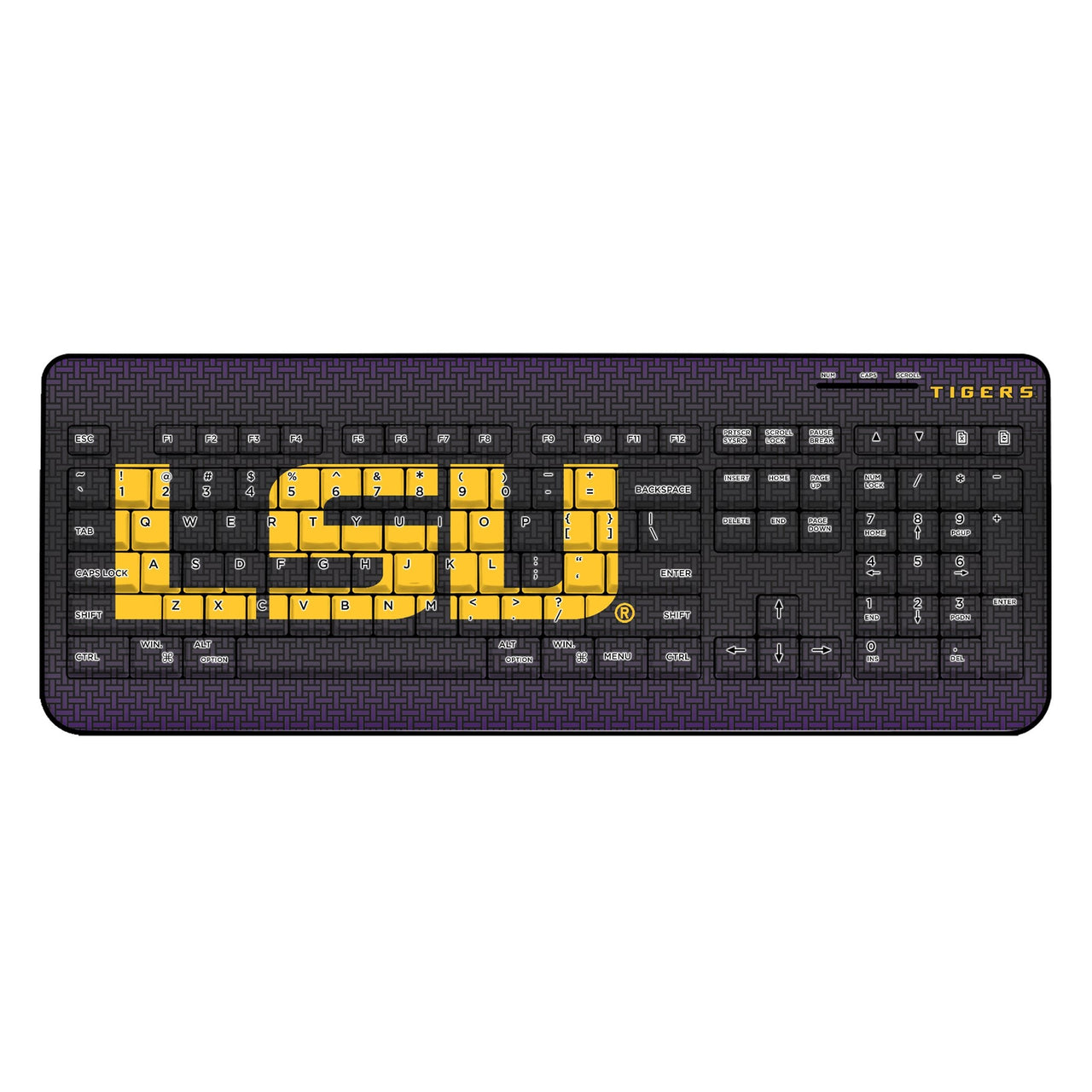 Louisiana State University Tigers Linen Wireless USB Keyboard-0