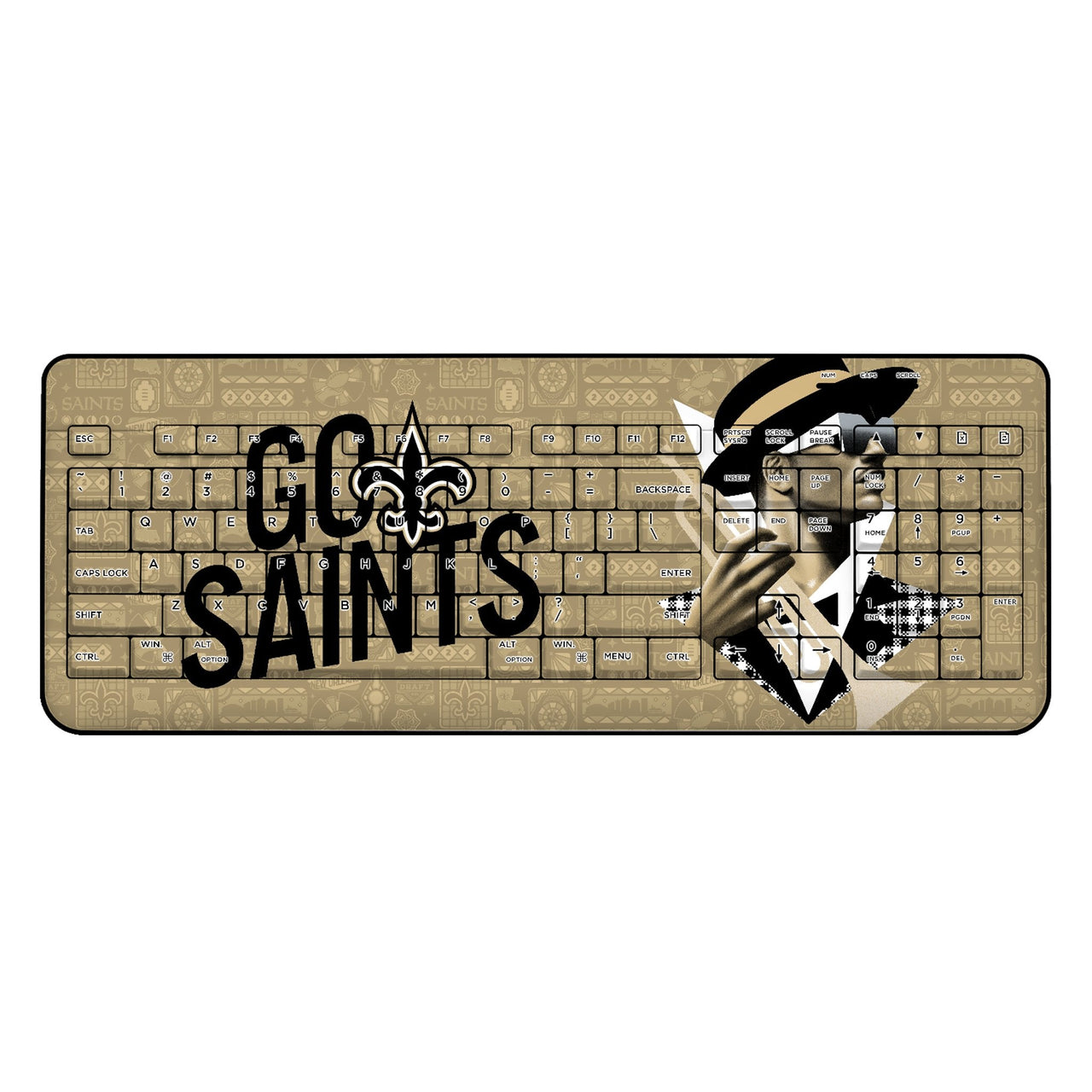 New Orleans Saints 2024 Illustrated Limited Edition Wireless USB Keyboard-0