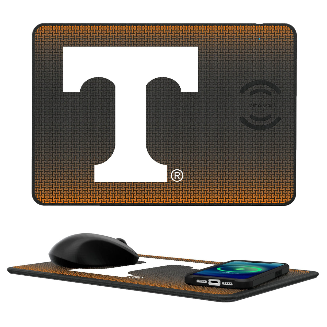 Tennessee Volunteers Linen 15-Watt Wireless Charger and Mouse Pad-0