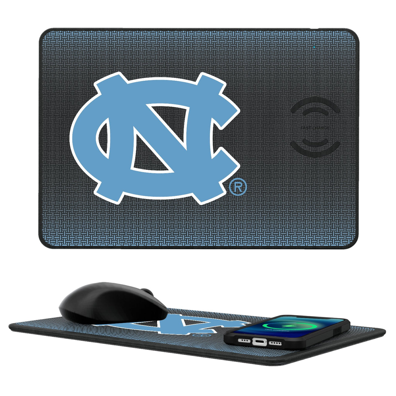 North Carolina Tar Heels Linen 15-Watt Wireless Charger and Mouse Pad-0