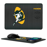 Thumbnail for Green Bay Packers Historic Collection Linen 15-Watt Wireless Charger and Mouse Pad-0