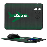 Thumbnail for New York Jets 1963 Historic Collection Linen 15-Watt Wireless Charger and Mouse Pad-0