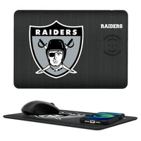 Thumbnail for Oakland Raiders 1963 Historic Collection Linen 15-Watt Wireless Charger and Mouse Pad-0