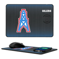 Thumbnail for Houston Oilers Historic Collection Linen 15-Watt Wireless Charger and Mouse Pad-0