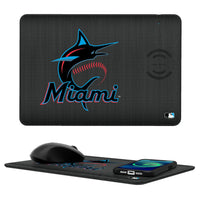 Thumbnail for Miami Marlins Linen 15-Watt Wireless Charger and Mouse Pad-0