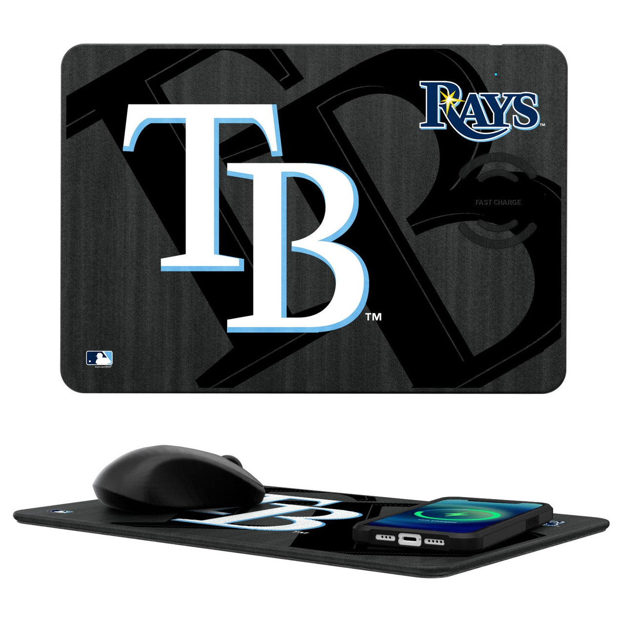 Tampa Bay Rays Tilt 15-Watt Wireless Charger and Mouse Pad-0