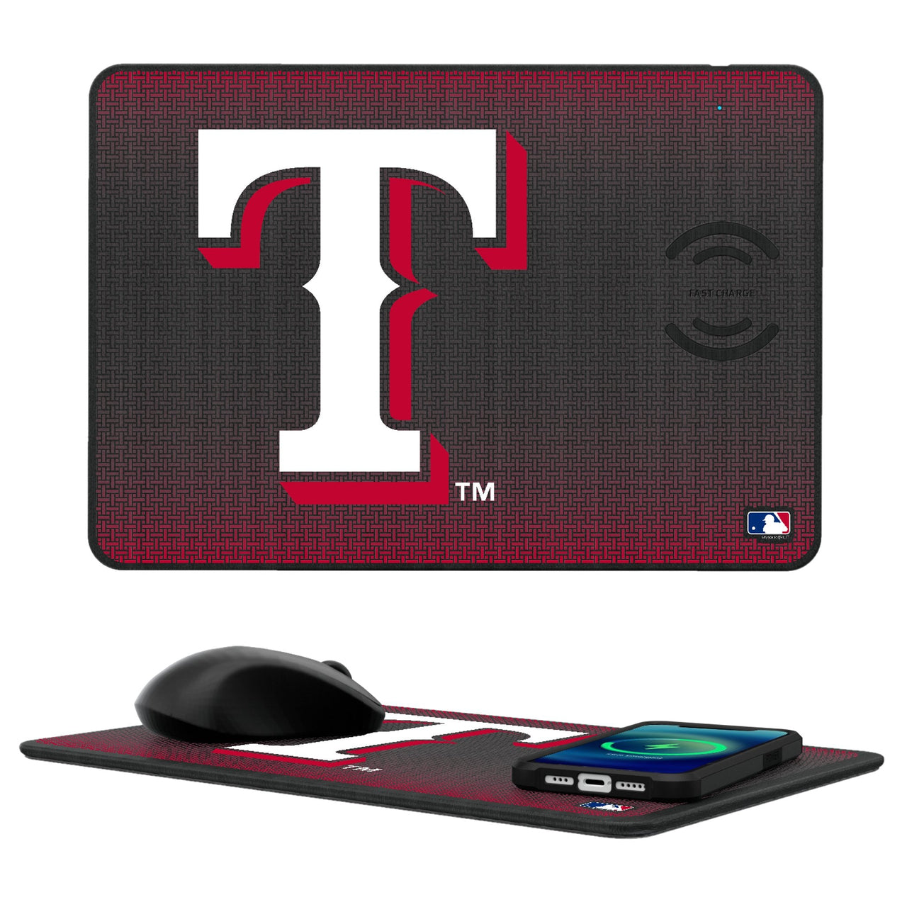 Texas Rangers Linen 15-Watt Wireless Charger and Mouse Pad-0