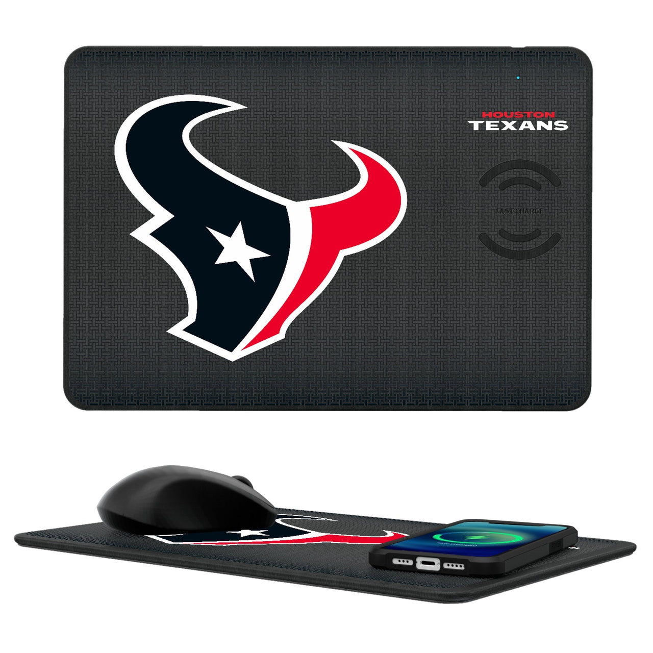 Houston Texans Linen 15-Watt Wireless Charger and Mouse Pad-0