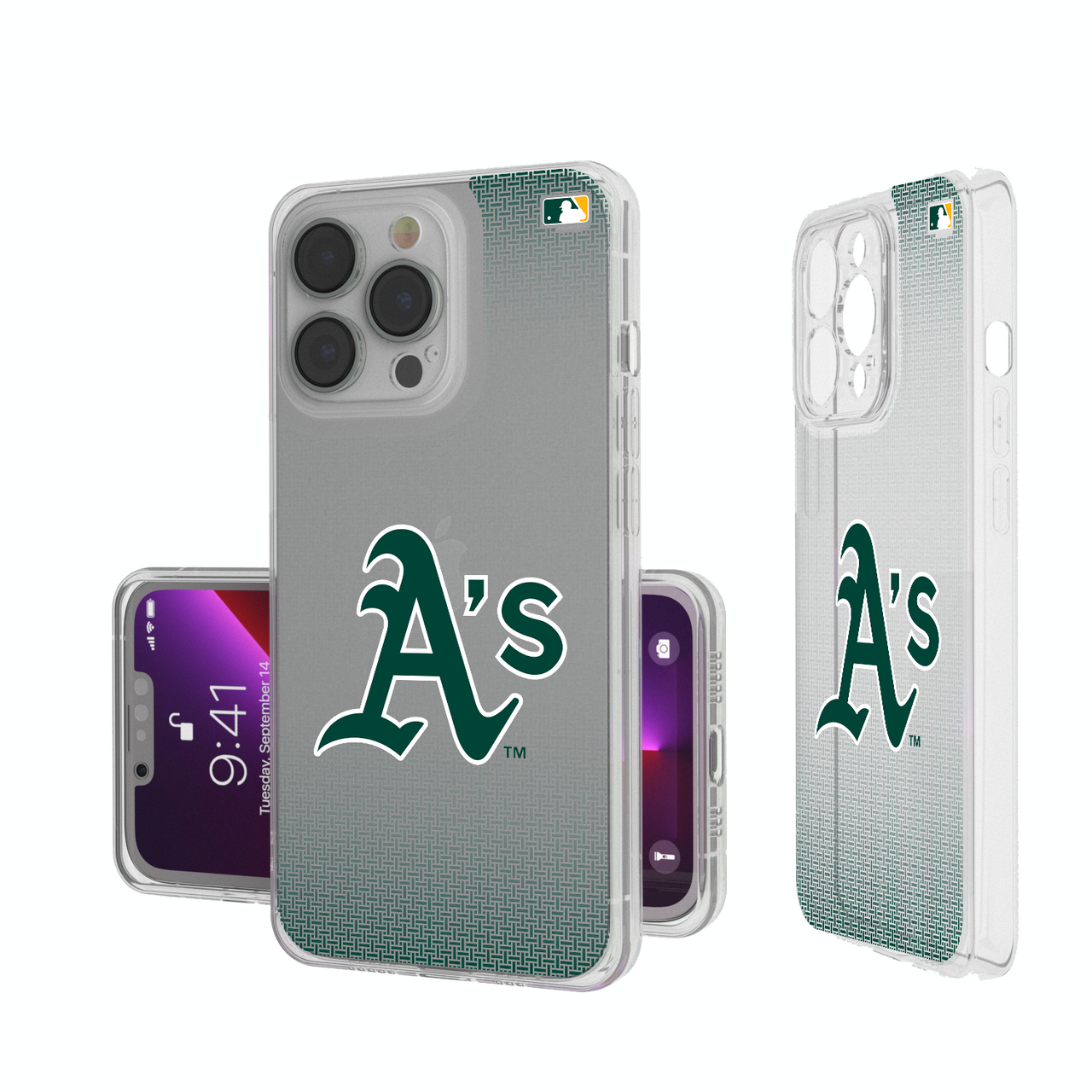 Oakland Athletics Linen Clear Phone Case-0