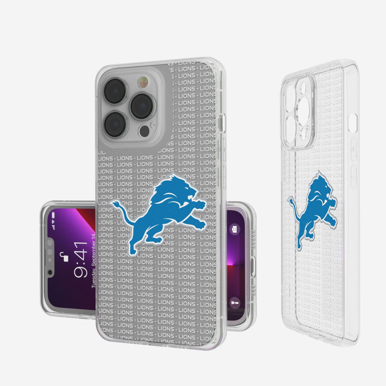 Detroit Lions Blackletter Clear Case-0