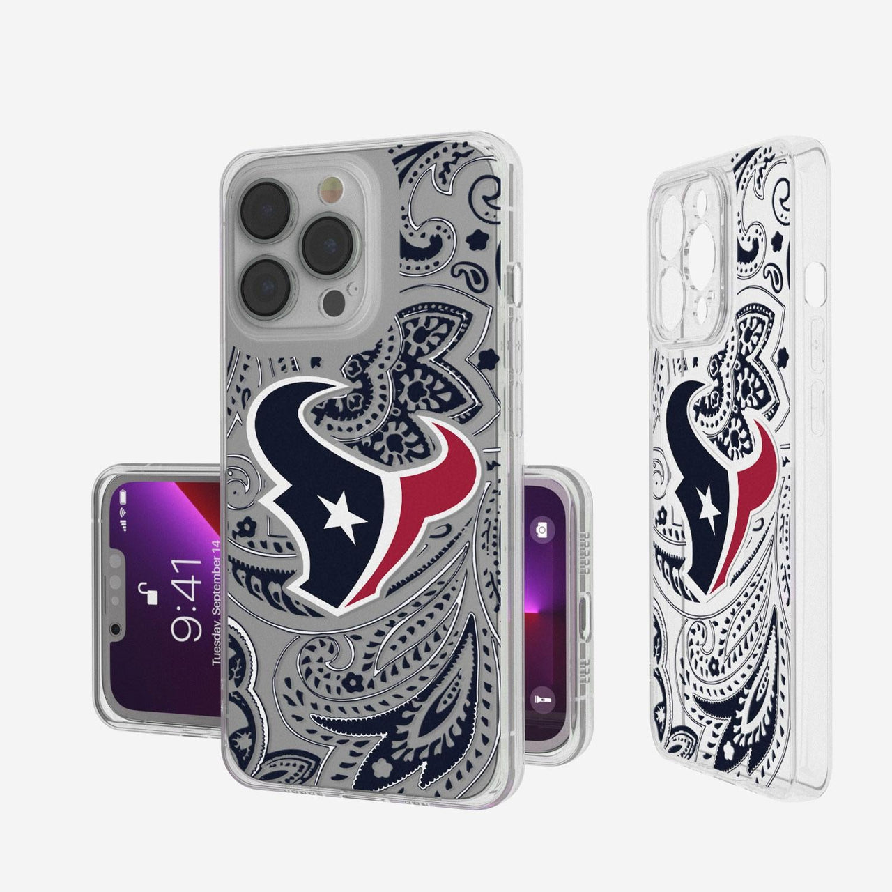 Houston Texans Paisley Clear Case-0