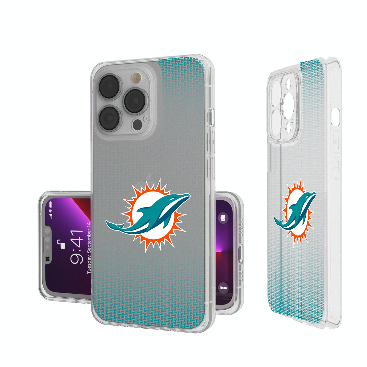 Miami Dolphins Linen Clear Phone Case-0