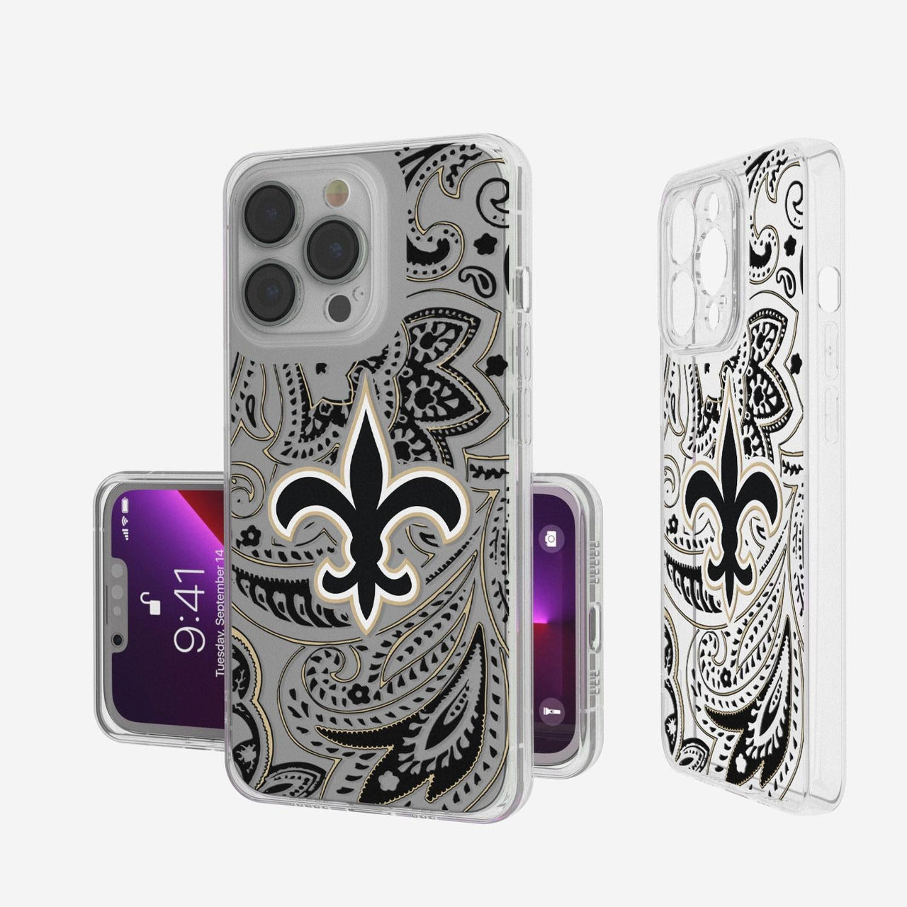 New Orleans Saints Paisley Clear Case-0