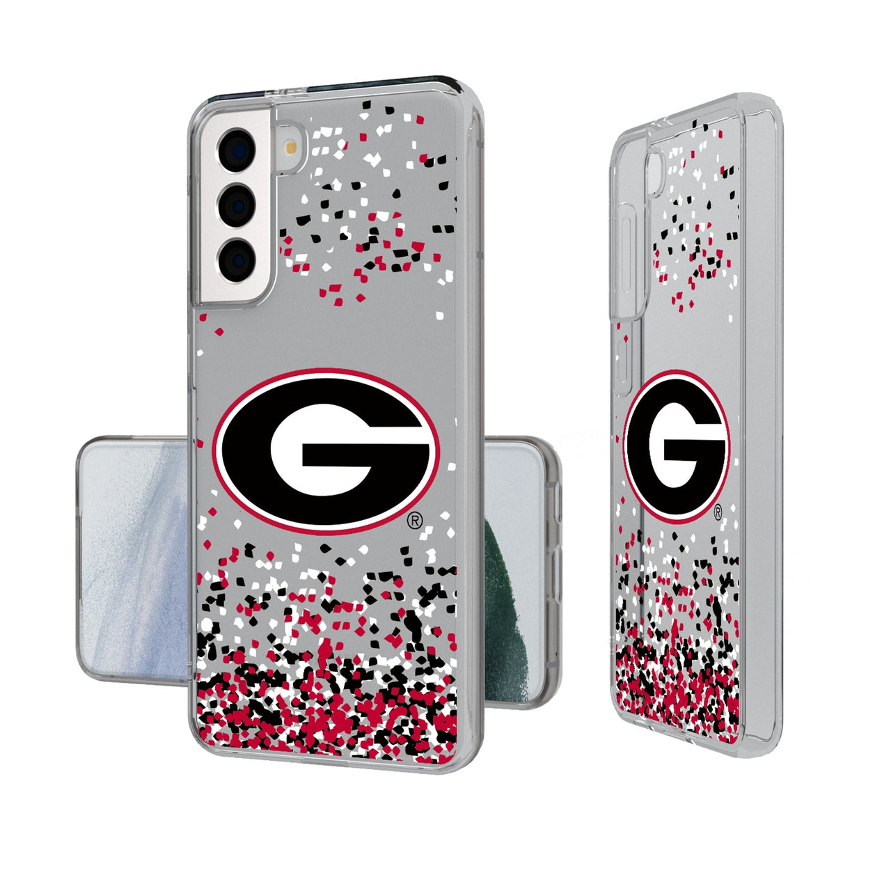 University of Georgia Bulldogs Confetti Clear Phone Case-0