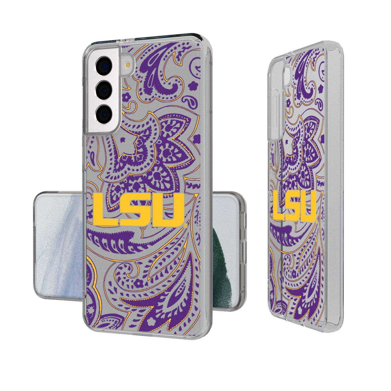 Louisiana State University Tigers Paisley Clear Phone Case-0