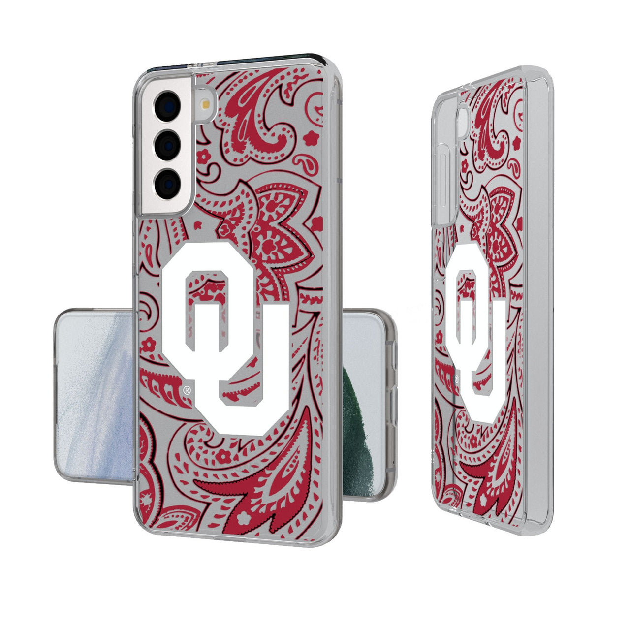 University of Oklahoma Sooners Paisley Clear Phone Case-0