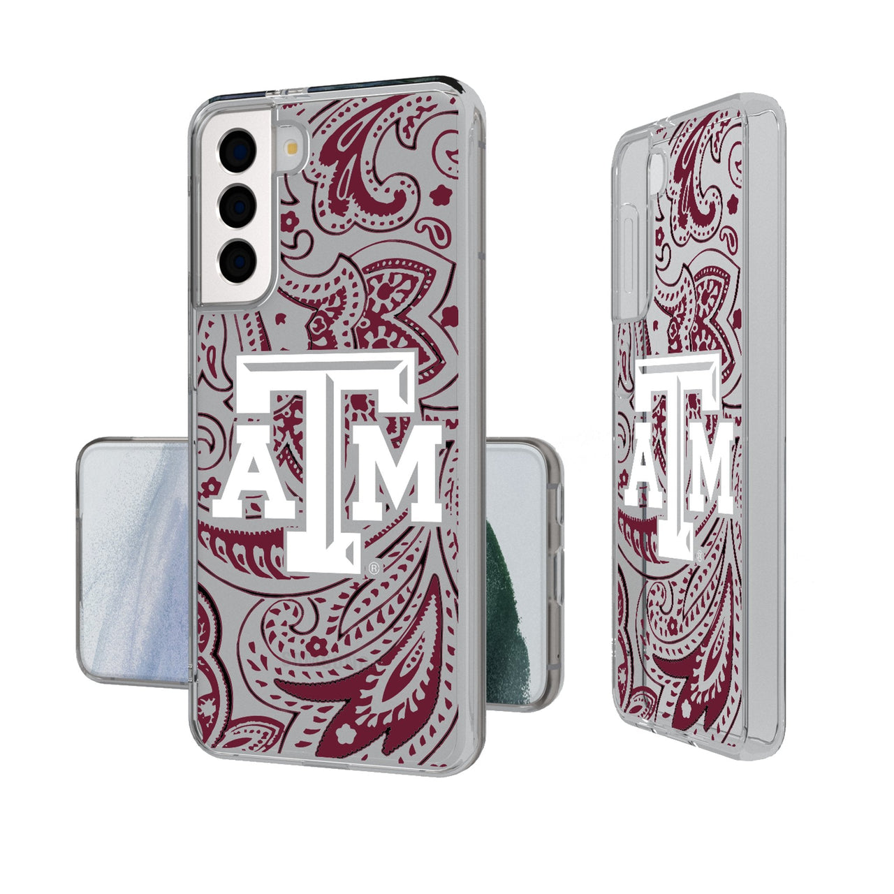 Texas A&M University Aggies Paisley Clear Phone Case-0