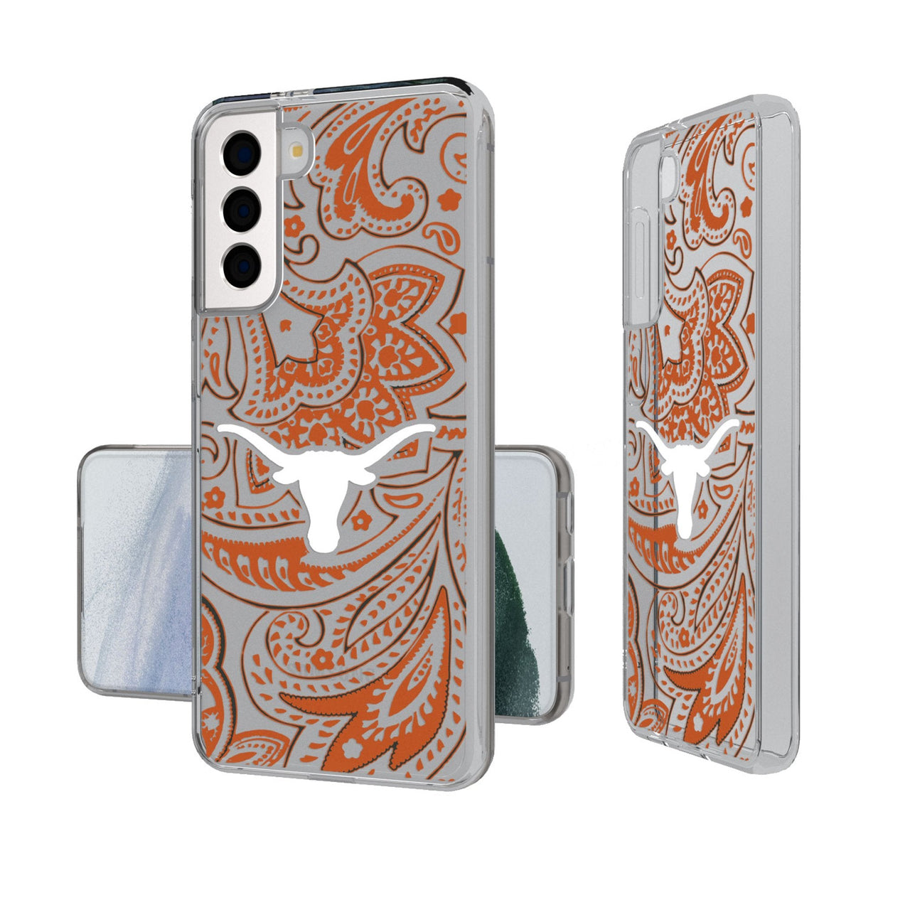 University of Texas Longhorns Paisley Clear Phone Case-0