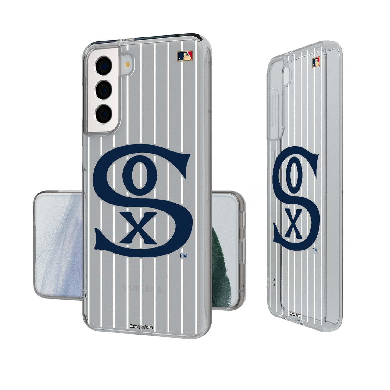 Chicago White Sox Road 1919-1921 - Cooperstown Collection Pinstripe Clear Phone Case-0