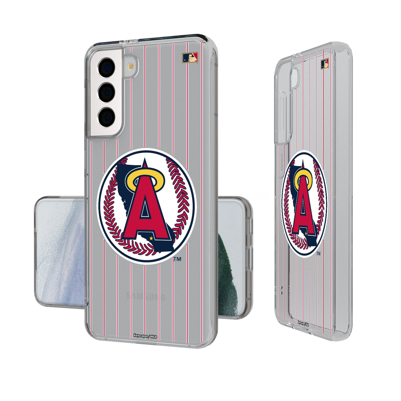 LA Angels 1986-1992 - Cooperstown Collection Pinstripe Clear Phone Case-0