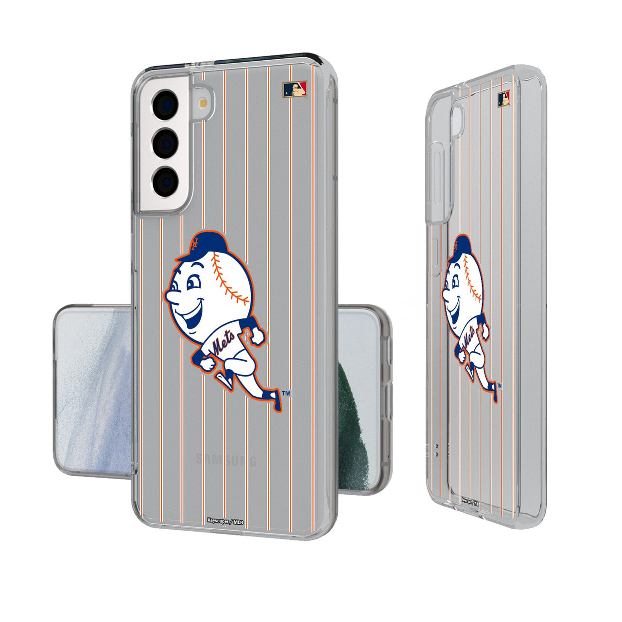 New York Mets 2014 - Cooperstown Collection Pinstripe Clear Phone Case-0