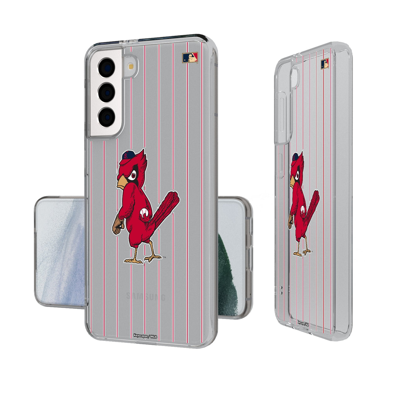 St Louis Cardinals 1950s - Cooperstown Collection Pinstripe Clear Phone Case-0