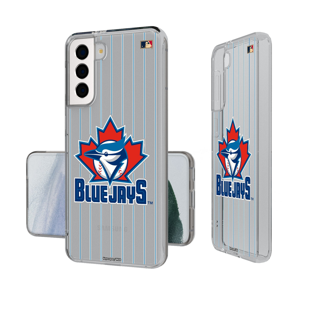 Toronto Blue Jays 1997-2002 - Cooperstown Collection Pinstripe Clear Phone Case-0