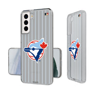 Thumbnail for Toronto Blue Jays 1977-1988 - Cooperstown Collection Pinstripe Clear Phone Case-0