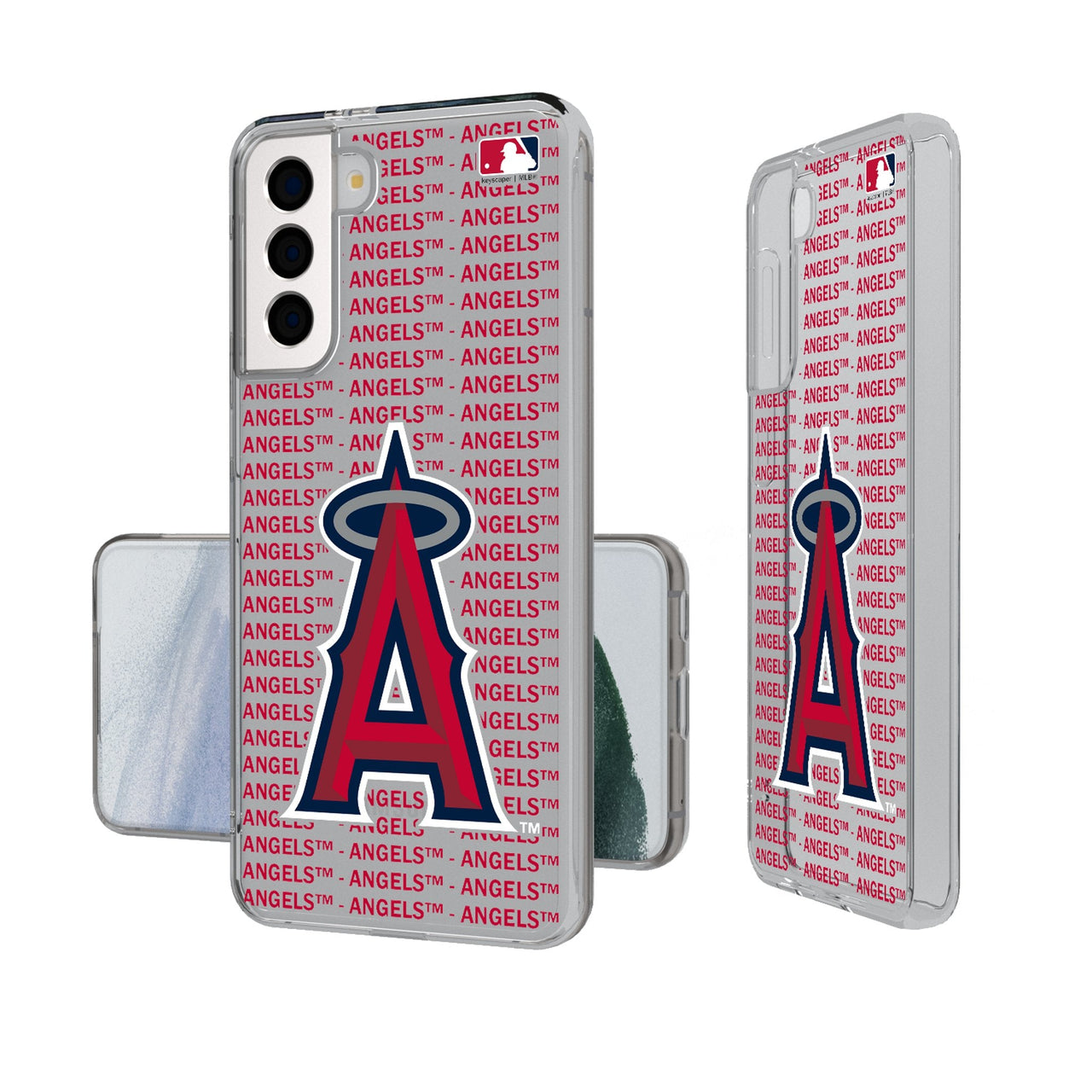 Los Angeles Angels Text Backdrop Clear Phone Case-0