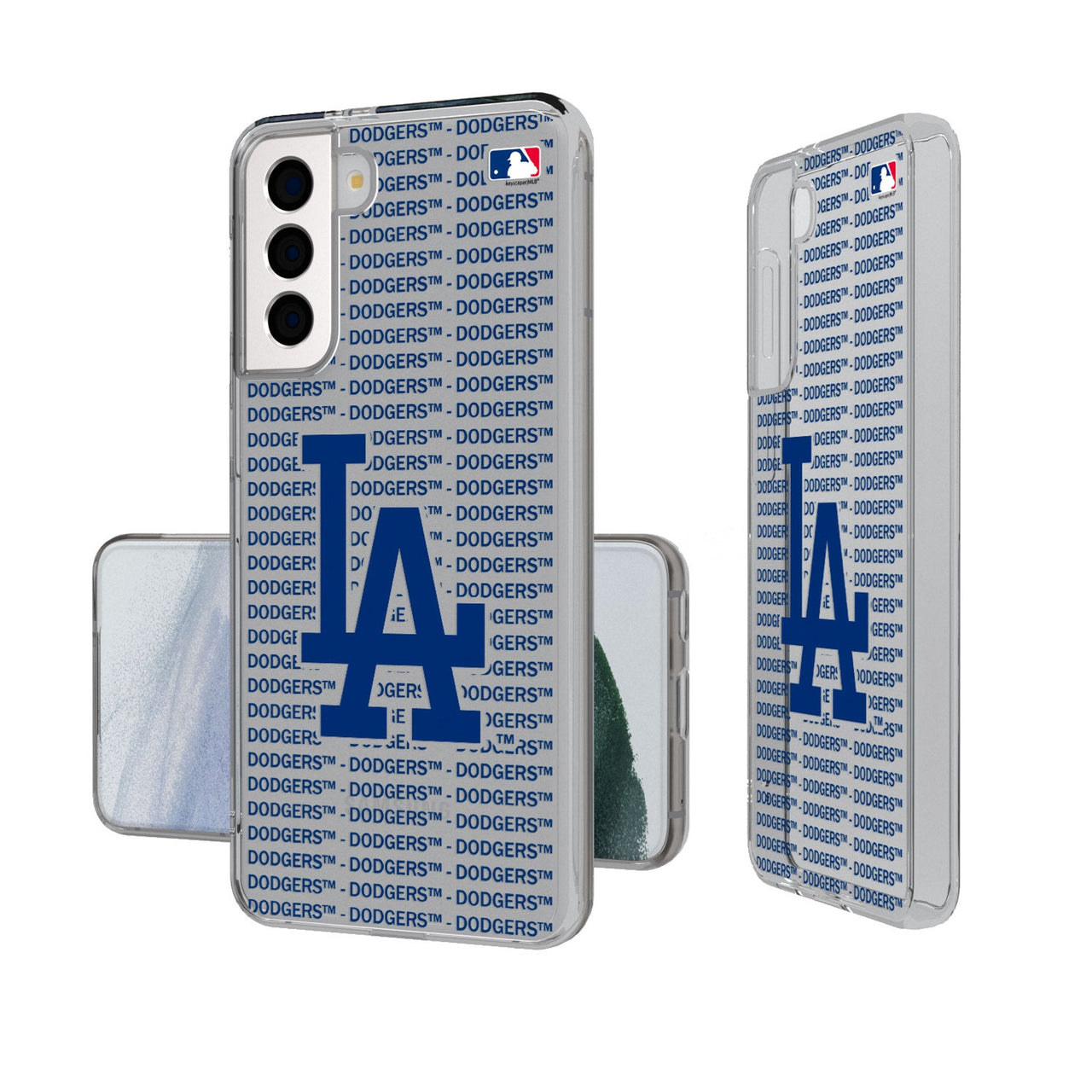 LA Dodgers Text Backdrop Clear Phone Case-0