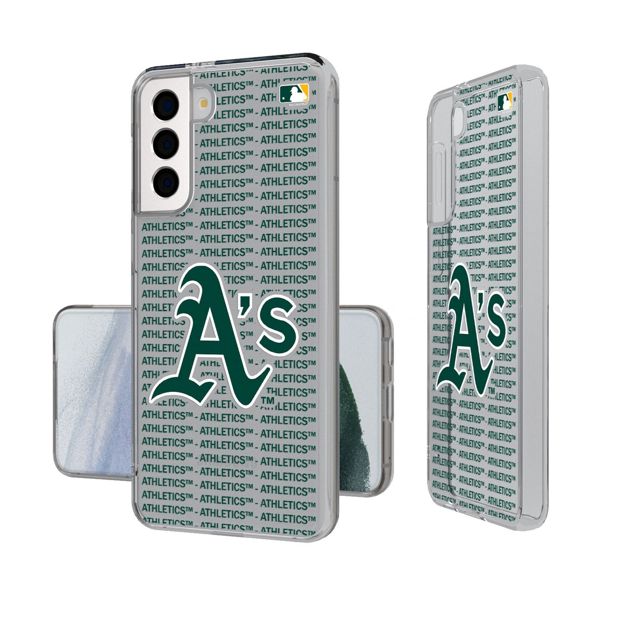 Oakland Athletics Text Backdrop Clear Phone Case-0