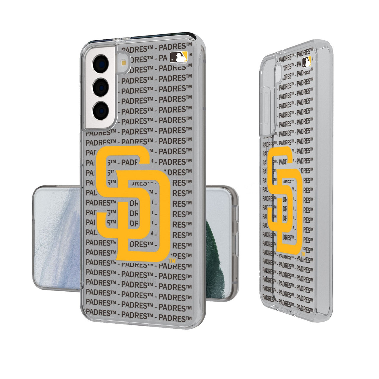 San Diego Padres Text Backdrop Clear Phone Case-0