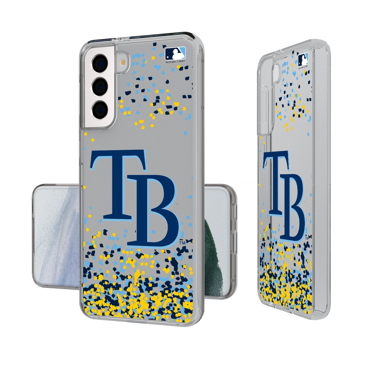 Tampa Bay Rays Confetti Clear Phone Case-0