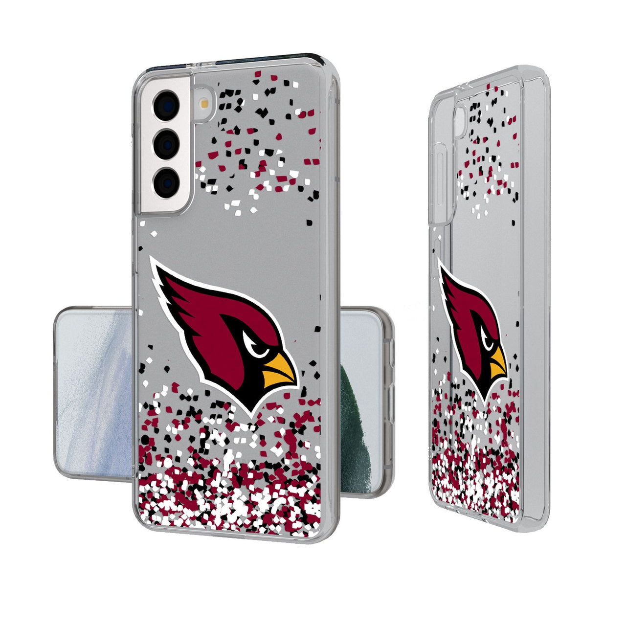 Arizona Cardinals Confetti Clear Phone Case-0