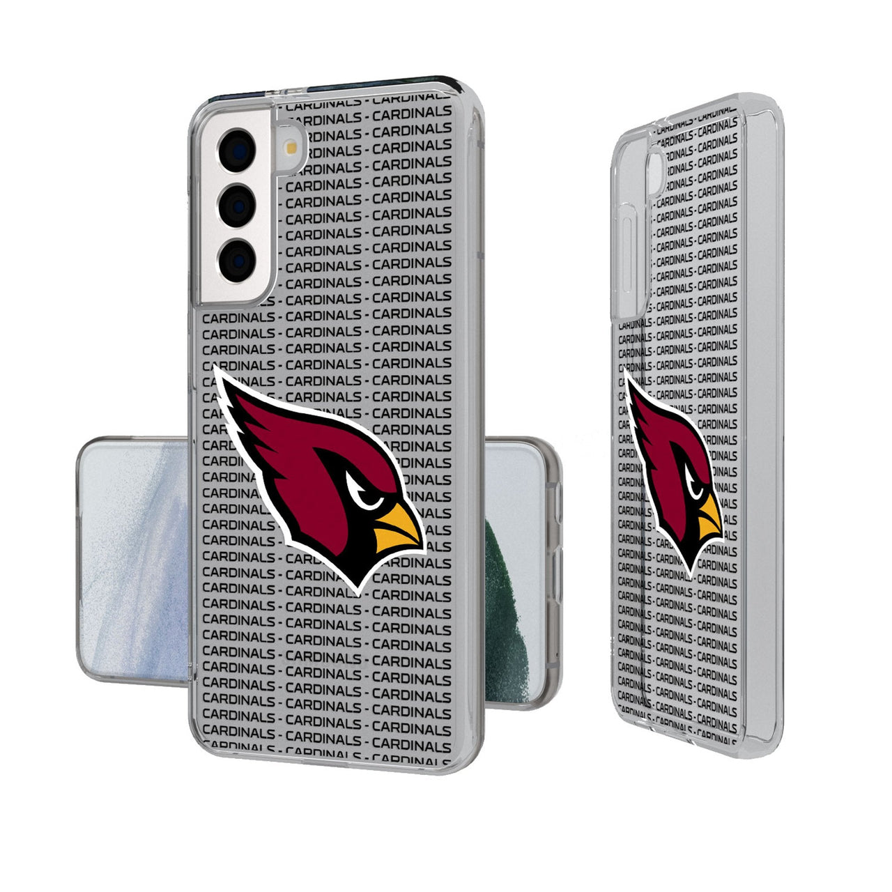 Arizona Cardinals Text Backdrop Clear Phone Case-0