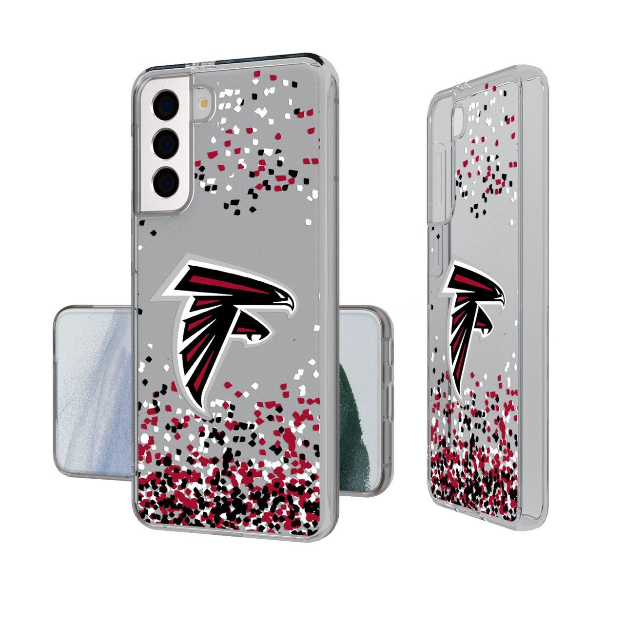 Atlanta Falcons Confetti Clear Phone Case-0