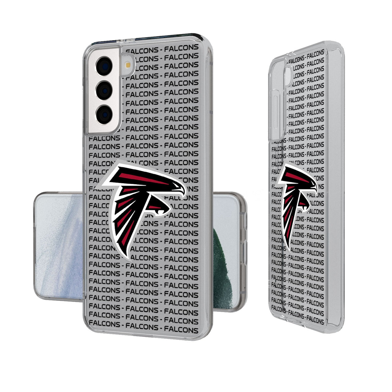 Atlanta Falcons Text Backdrop Clear Phone Case-0