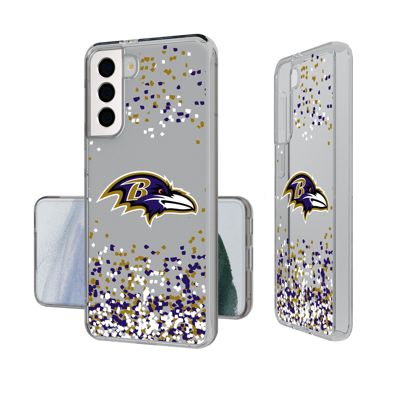 Baltimore Ravens Confetti Clear Phone Case-0