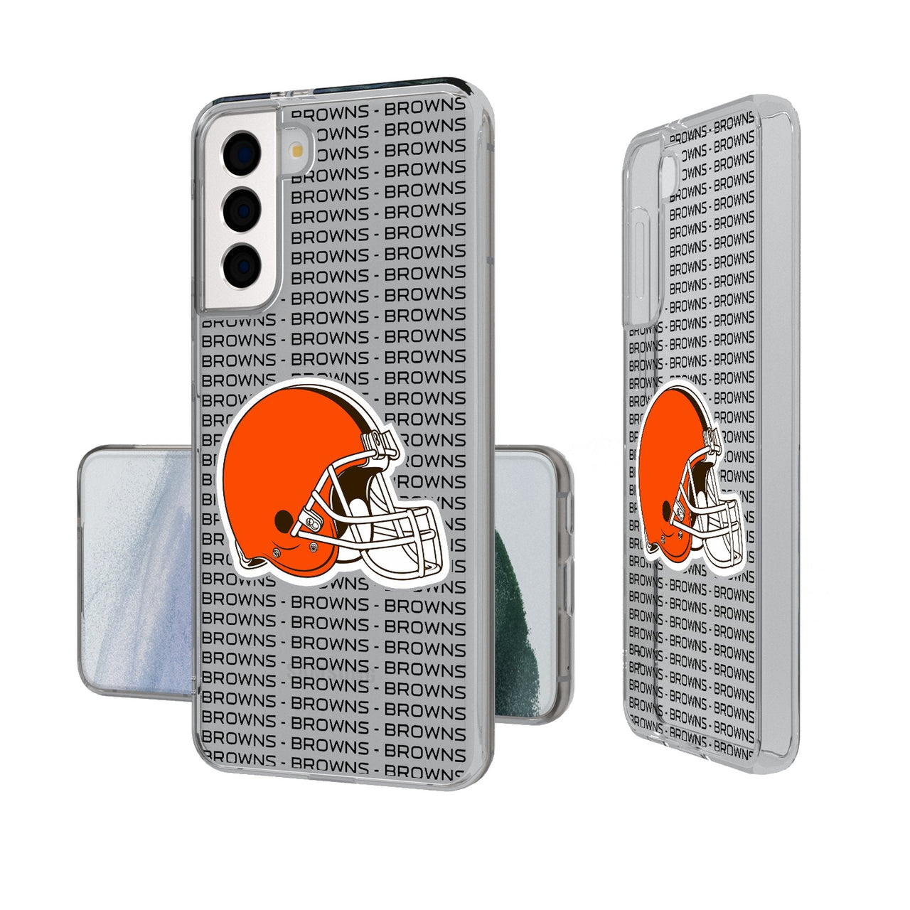 Cleveland Browns Text Backdrop Clear Phone Case-0