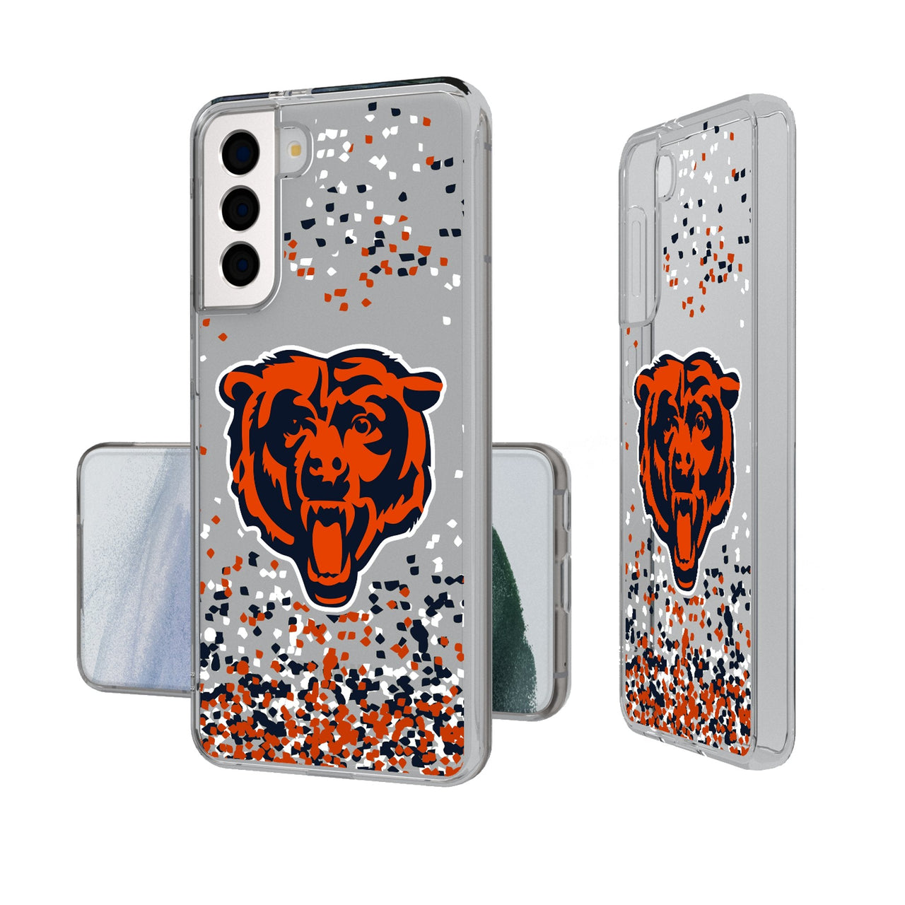 Chicago Bears Confetti Clear Phone Case-0