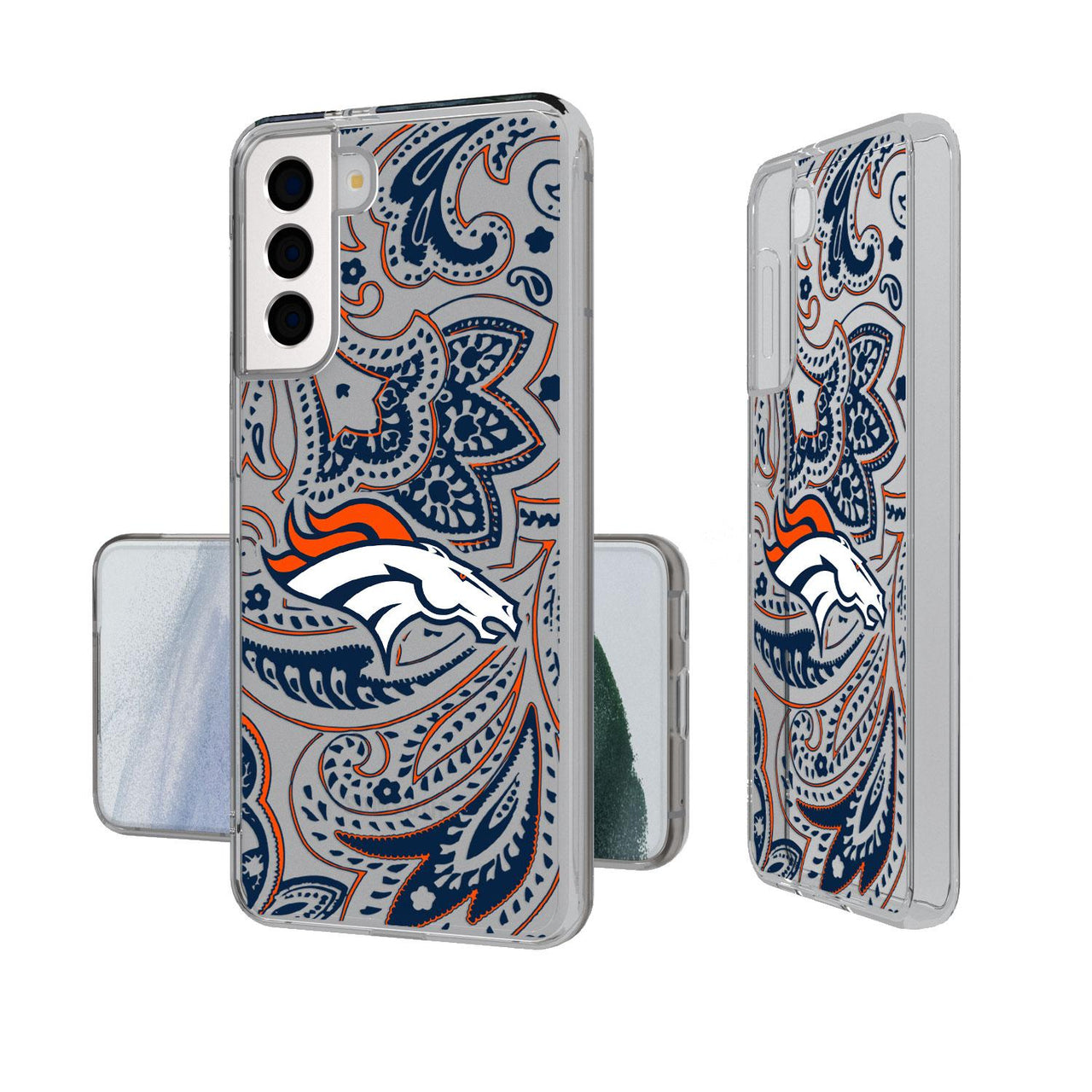 Denver Broncos Paisley Clear Case-1