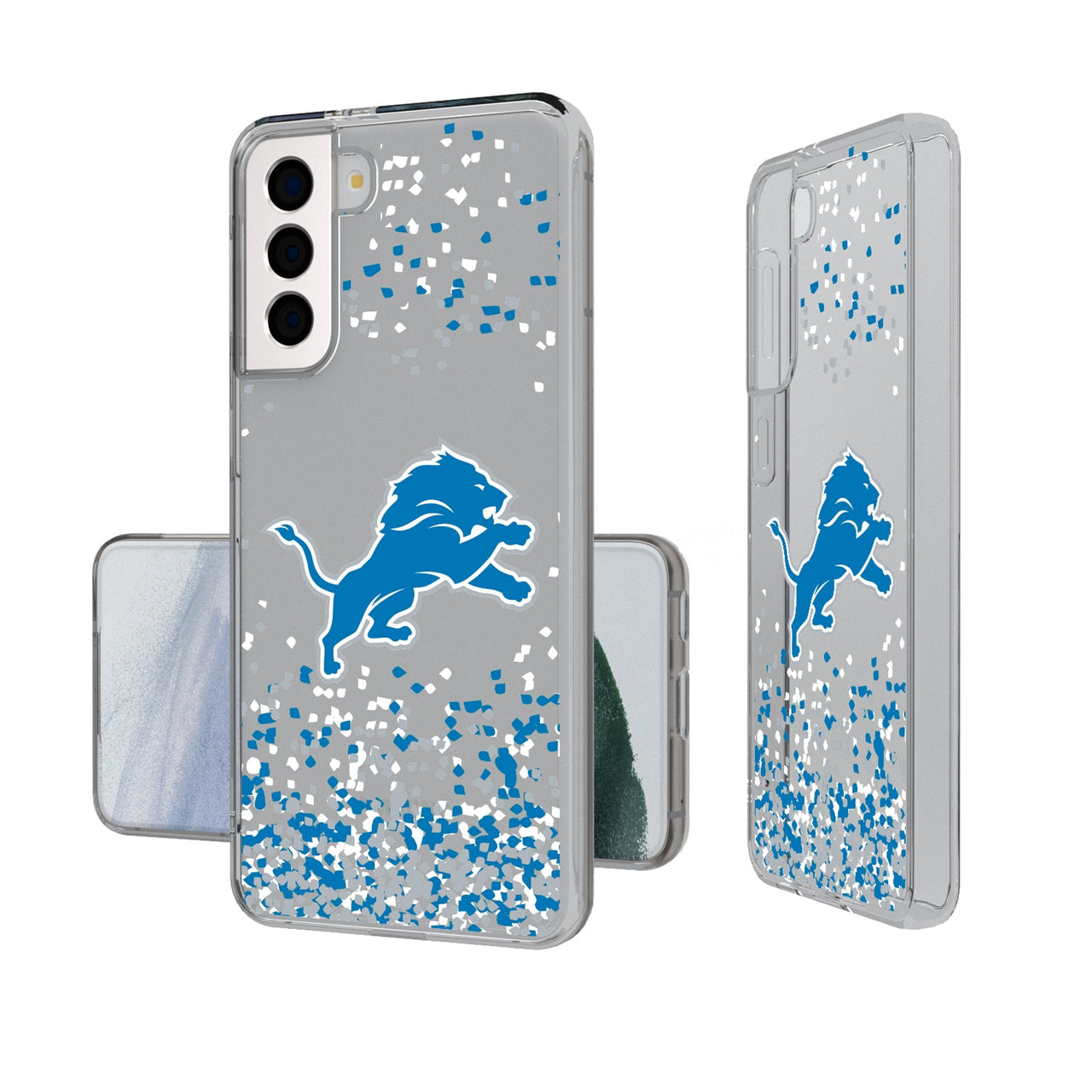 Detroit Lions Confetti Clear Phone Case-0