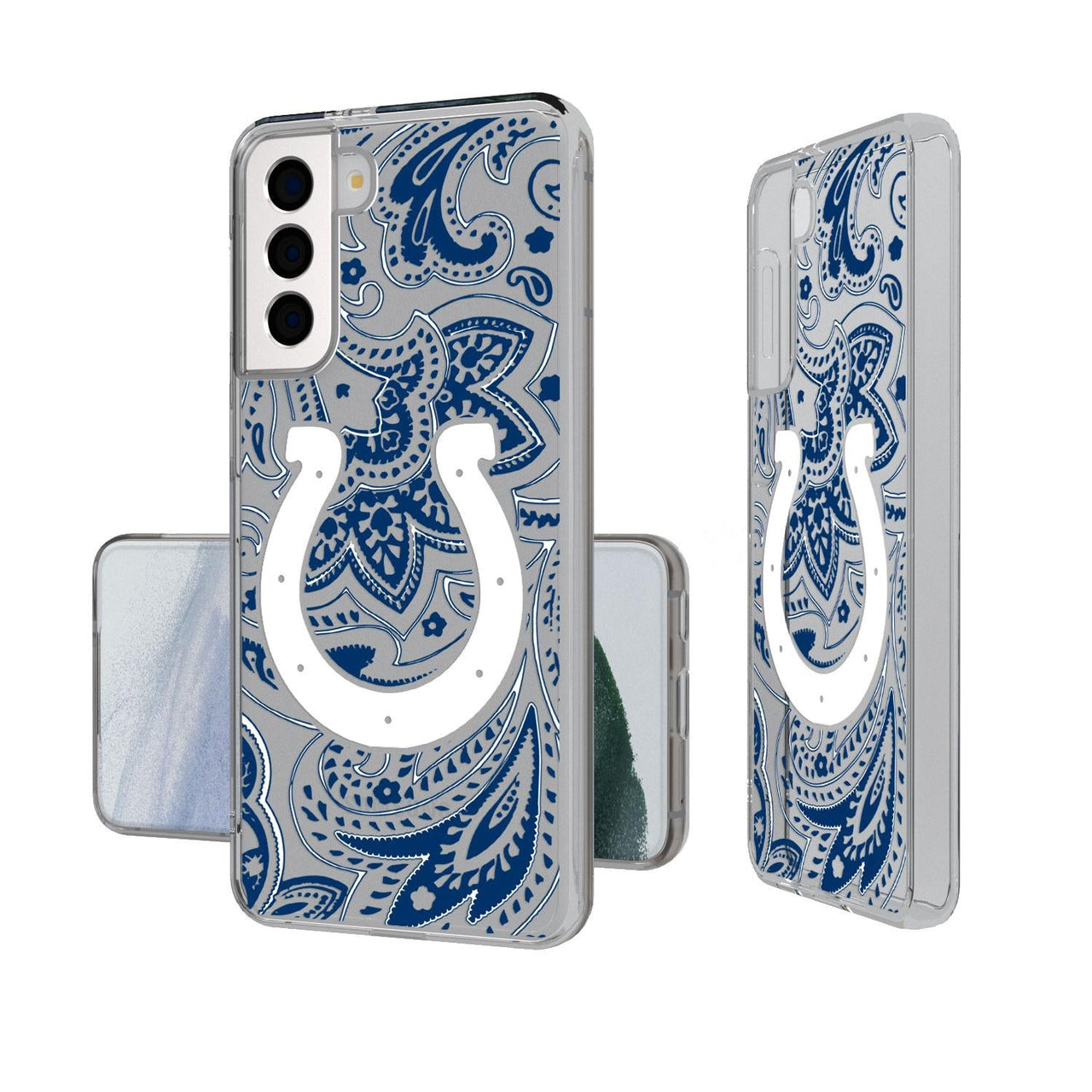 Indianapolis Colts Paisley Clear Case-1