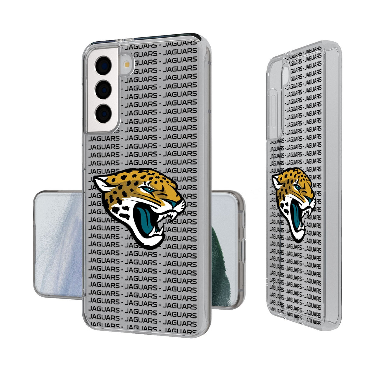 Jacksonville Jaguars Text Backdrop Clear Phone Case-0