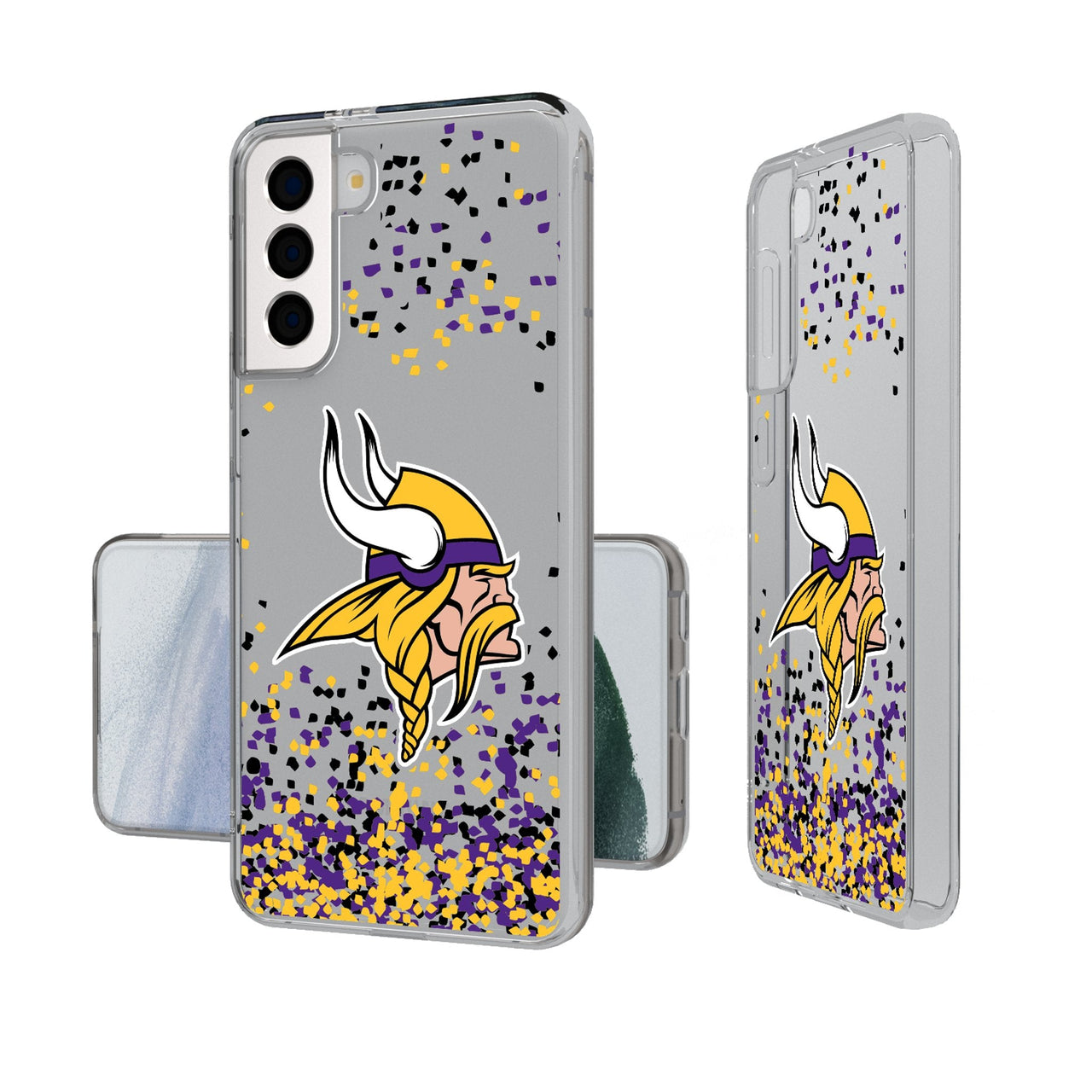 Minnesota Vikings Confetti Clear Phone Case-0