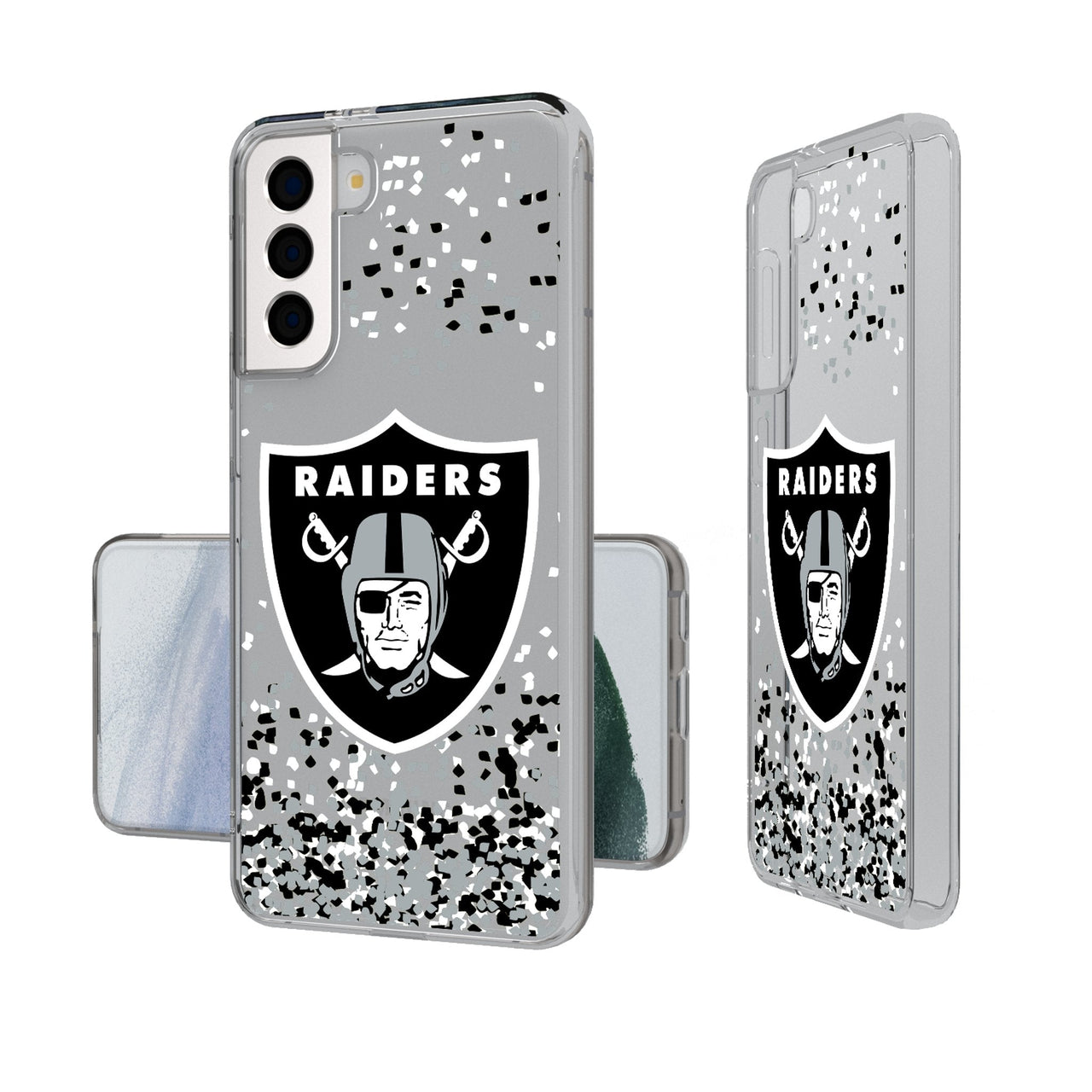 Las Vegas Raiders Confetti Clear Phone Case-0