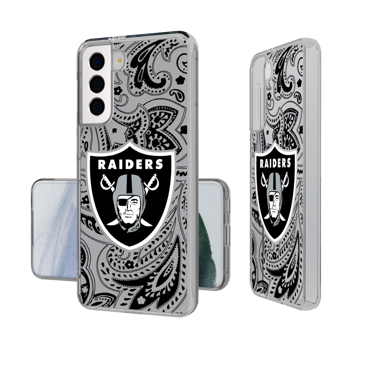 Las Vegas Raiders Paisley Clear Phone Case-0