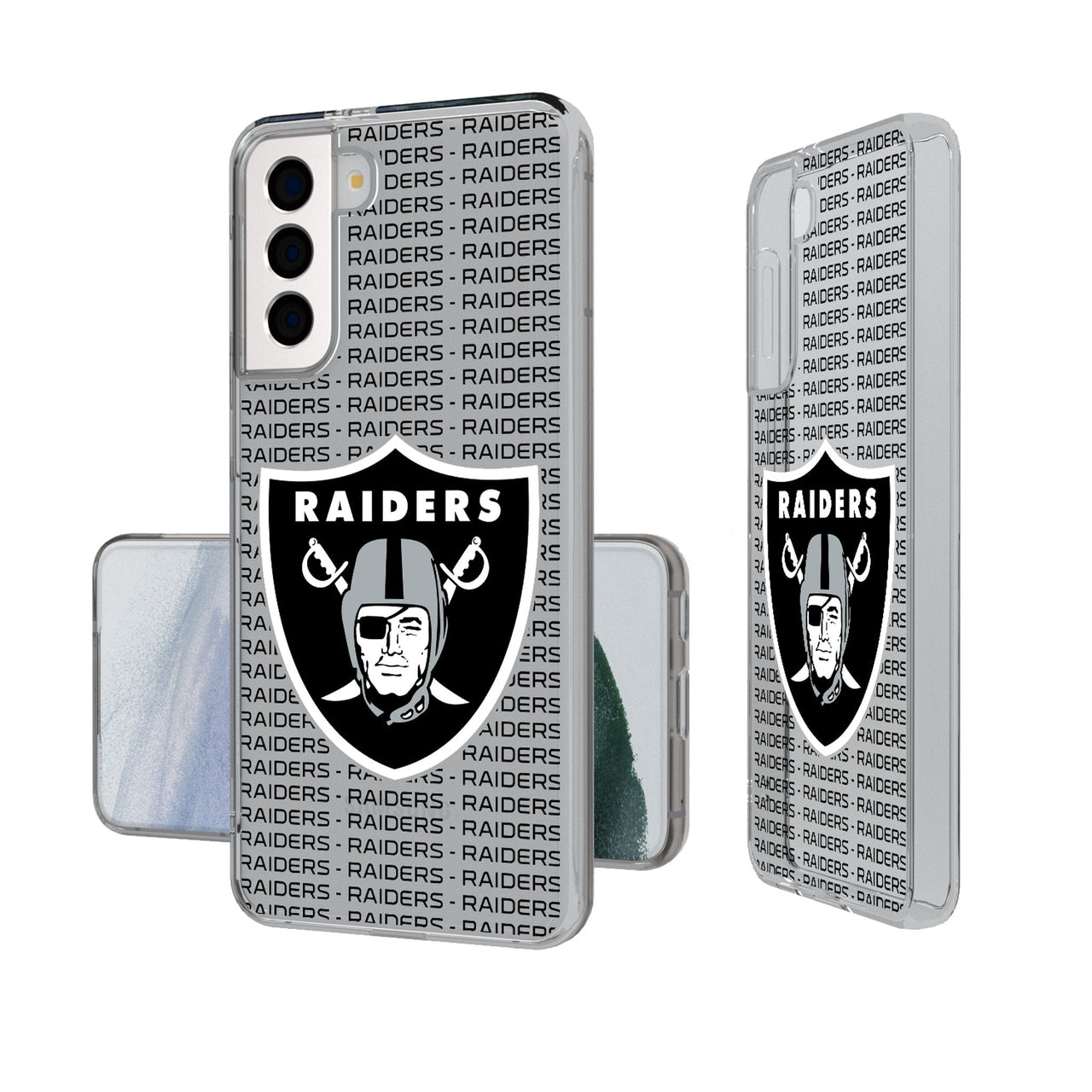 Las Vegas Raiders Text Backdrop Clear Phone Case-0